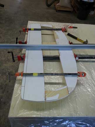 freighter canoe transom glue up